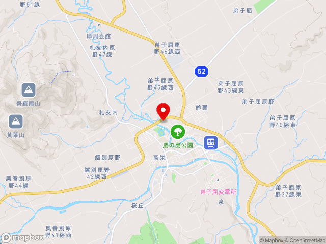 北海道の道の駅摩周温泉の地図