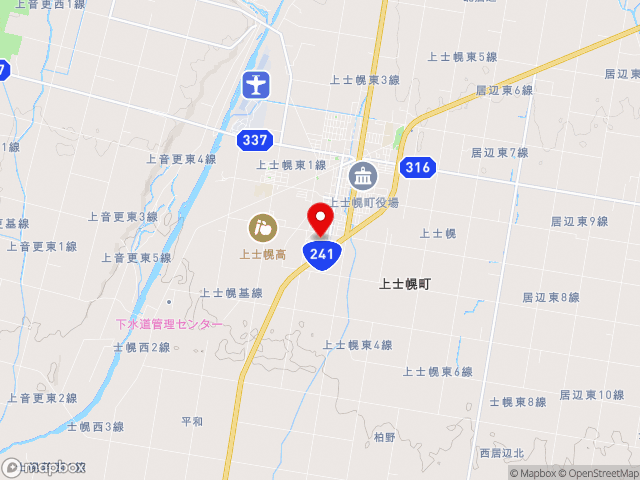 北海道の道の駅 かみしほろの地図