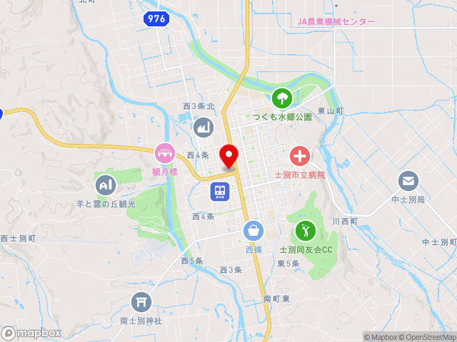 北海道の道の駅 羊のまち 侍・しべつの地図