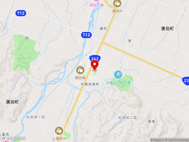 北海道の道の駅かみゆうべつ温泉チューリップの湯の地図