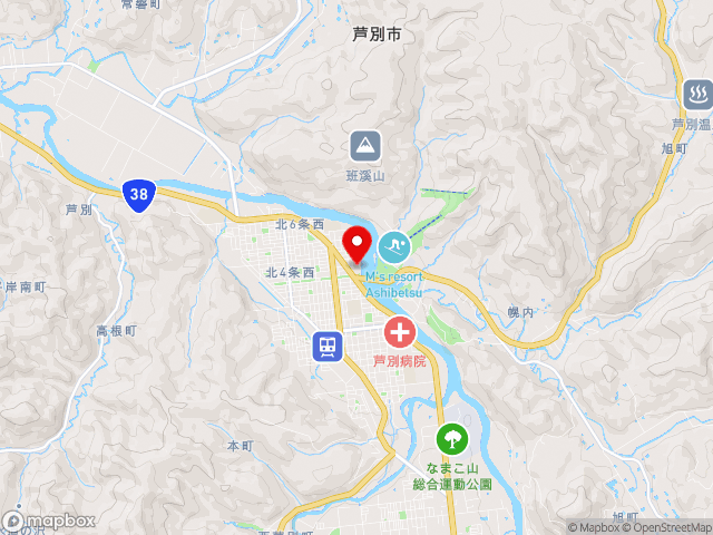 北海道の道の駅 スタープラザ　芦別の地図