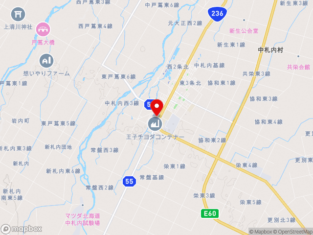 北海道の道の駅なかさつないの地図