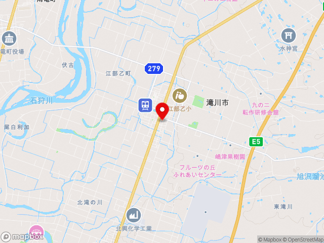 国道12号沿いの道の駅 たきかわの地図