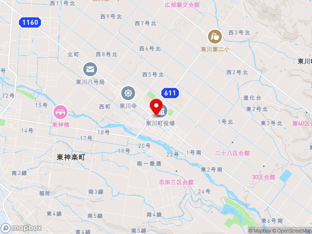道道旭川旭岳温泉線沿いの道の駅 ひがしかわ「道草館」の地図