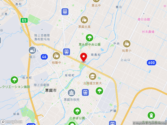 北海道の道の駅 花ロードえにわの地図