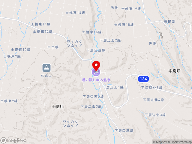 道道本別士幌線沿いの道の駅 しほろ温泉の地図
