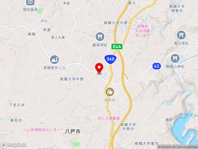 主要地方道名川階上線沿いの道の駅 なんごうの地図