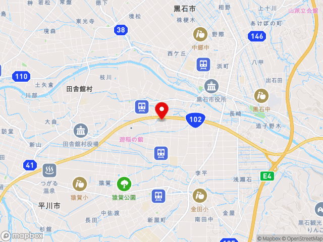 青森県の道の駅いなかだての地図