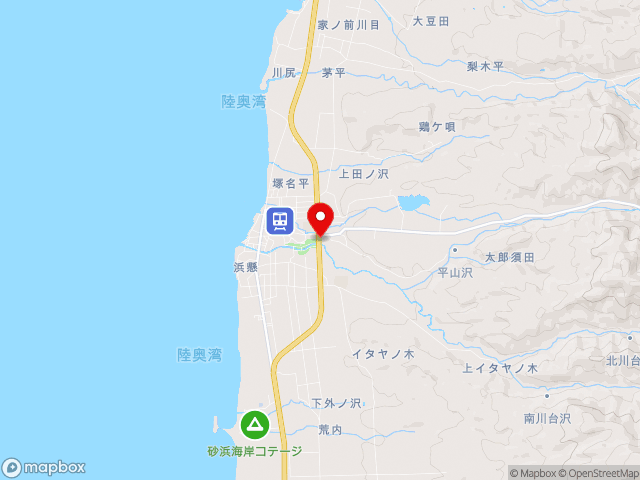 青森県の道の駅よこはまの地図