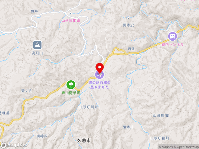 岩手県の道の駅 白樺の里やまがたの地図