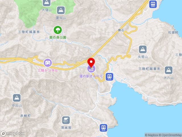 岩手県の道の駅 さんりくの地図
