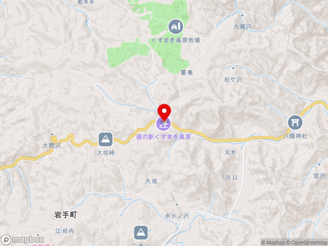 岩手県の道の駅くずまき高原の地図