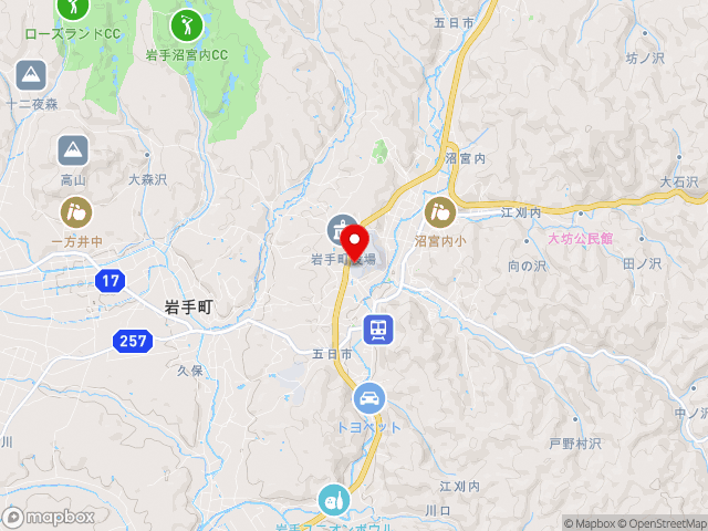 岩手県の道の駅石神の丘の地図