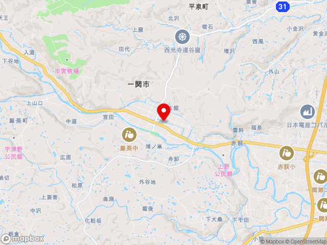 岩手県の道の駅厳美渓の地図