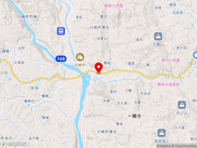 岩手県の道の駅かわさきの地図