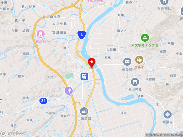 岩手県の道の駅平泉の地図