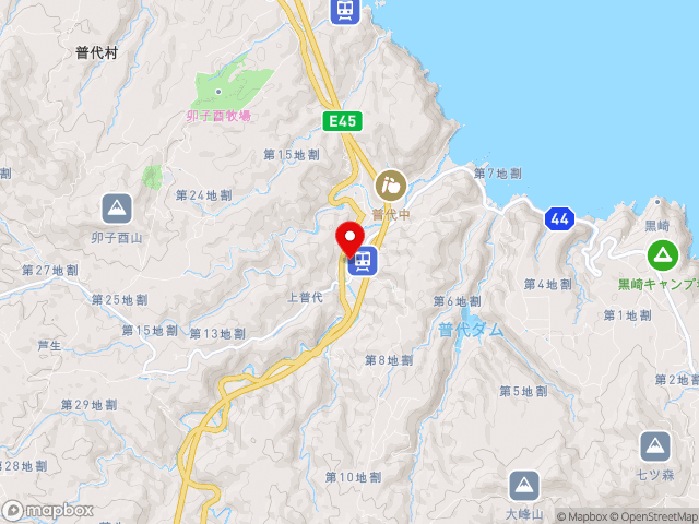 岩手県の道の駅青の国ふだいの地図