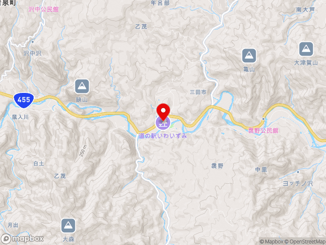 岩手県の道の駅 いわいずみの地図
