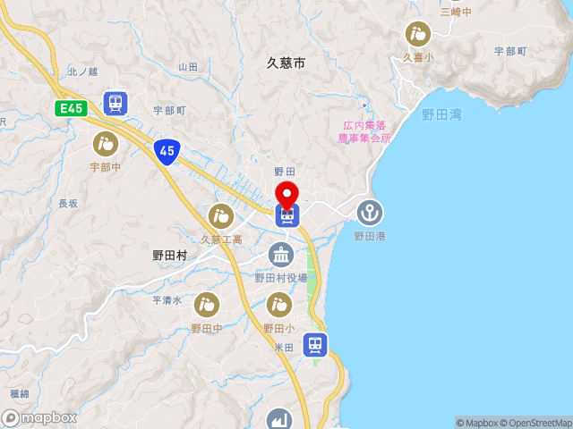 岩手県の道の駅 のだの地図