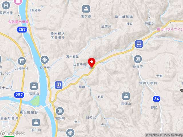 国道45号沿いの道の駅 津山の地図