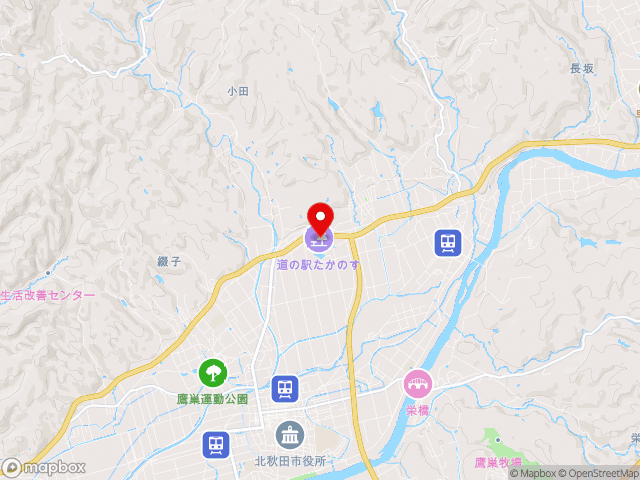 秋田県の道の駅 たかのすの地図