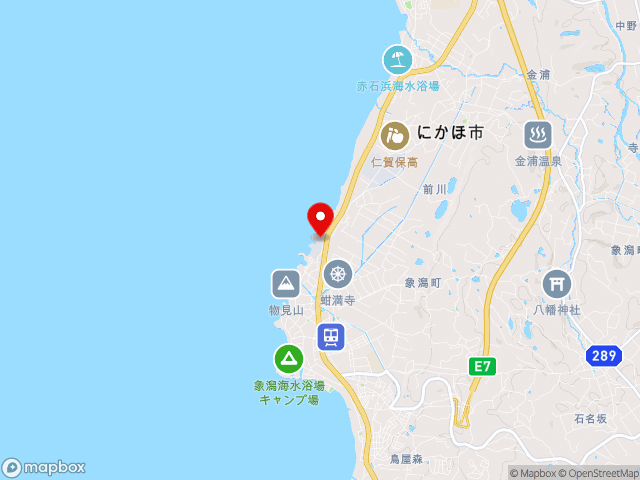 山形県の道の駅 象潟の地図