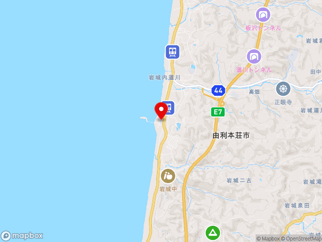 秋田県の道の駅岩城の地図