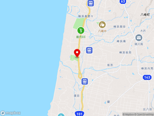 秋田県の道の駅みねはまの地図