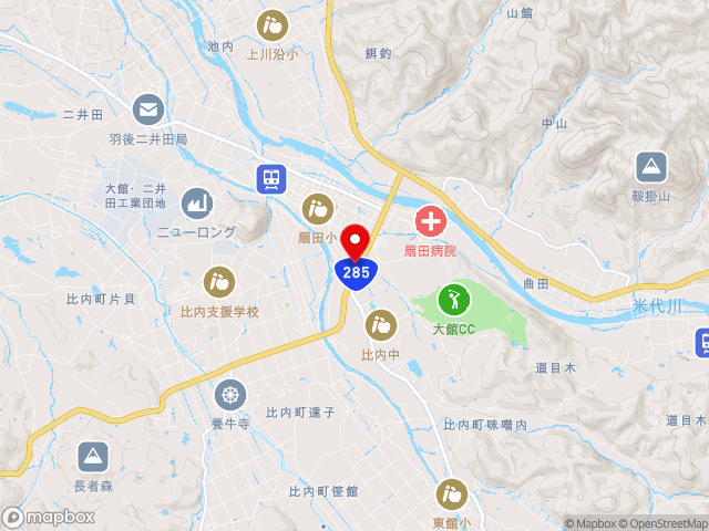秋田県の道の駅ひないの地図