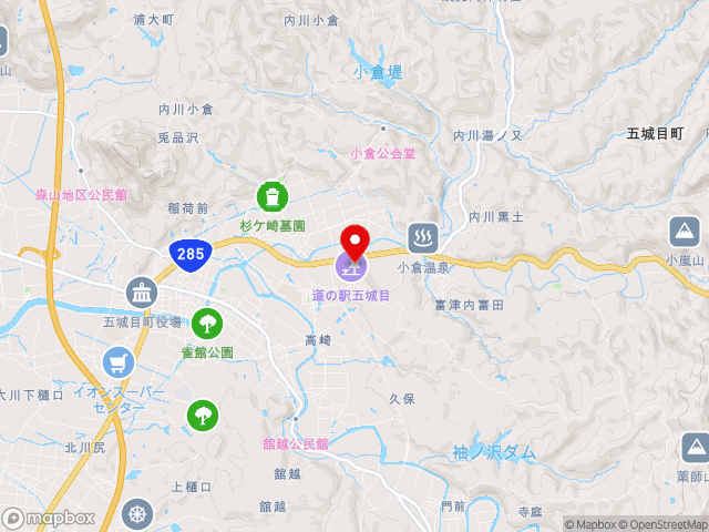 秋田県の道の駅五城目の地図