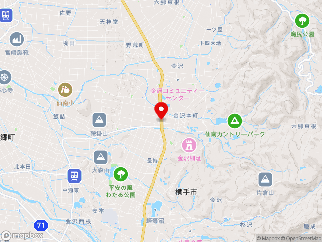 国道13号沿いの道の駅 美郷の地図