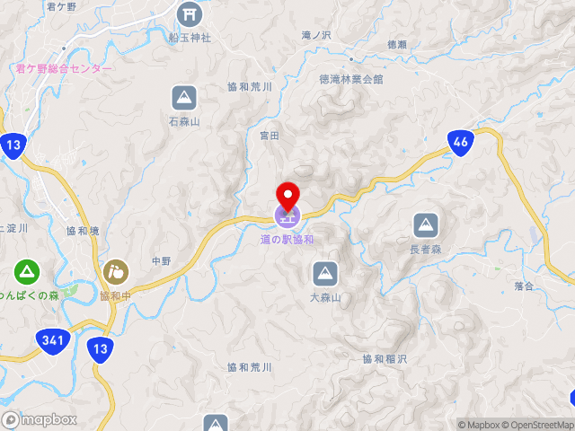 秋田県の道の駅協和の地図
