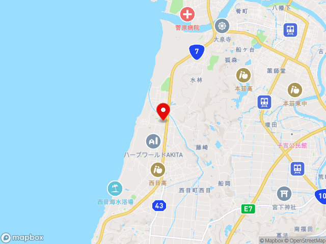 秋田県の道の駅にしめの地図