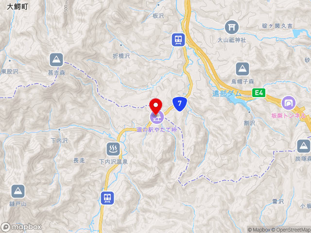秋田県の道の駅やたて峠の地図