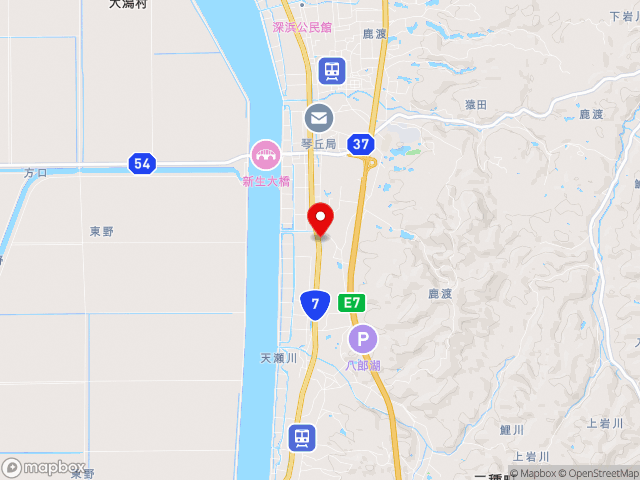 国道7号沿いの道の駅 ことおかの地図