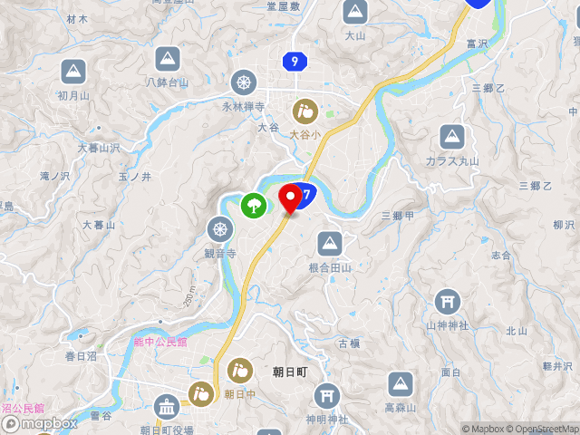山形県の道の駅あさひまちの地図