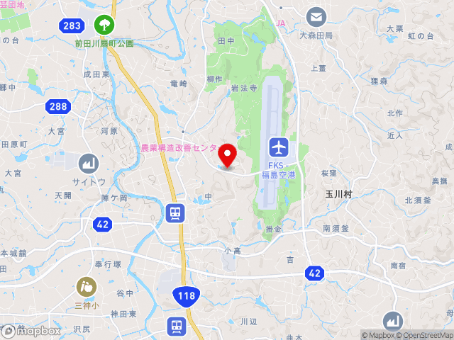 県道福島空港西線沿いの道の駅 たまかわの地図