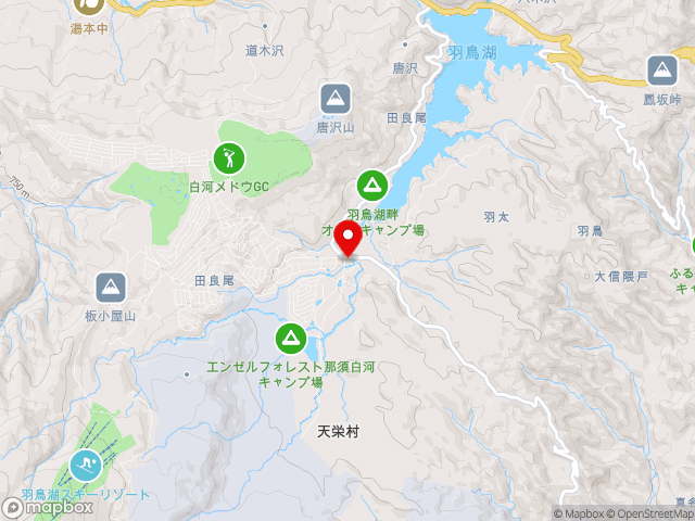 福島県の道の駅羽鳥湖高原の地図