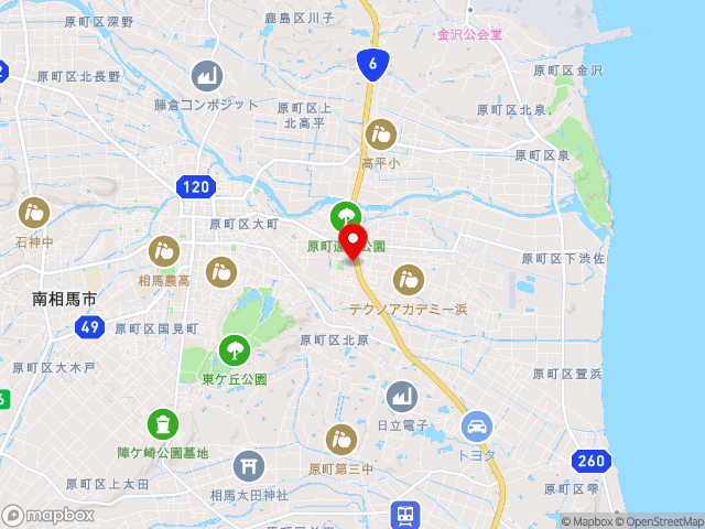 福島県の道の駅南相馬の地図