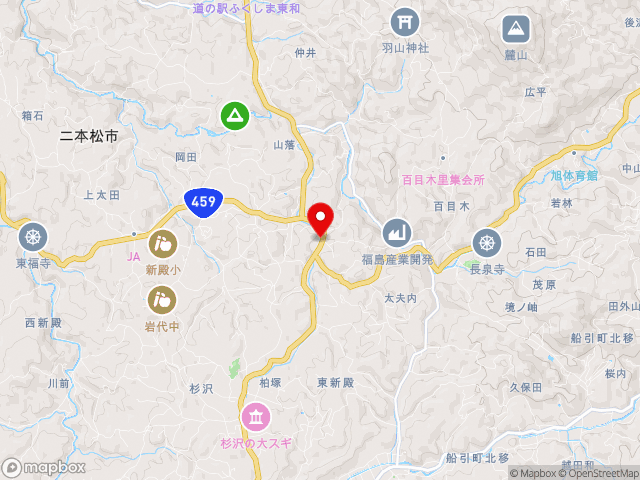 福島県の道の駅さくらの郷の地図