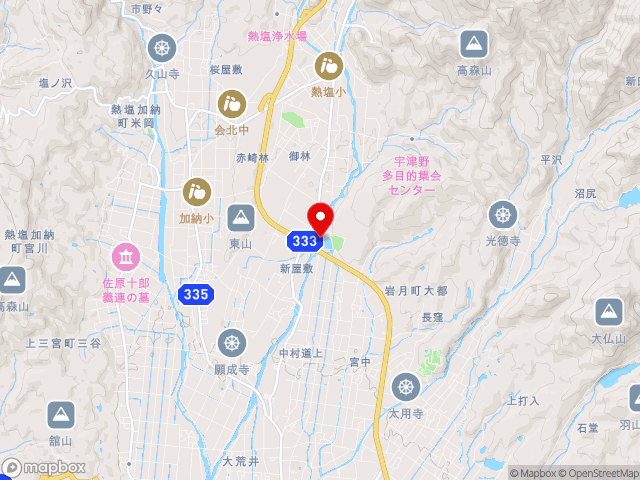 国道121号沿いの道の駅 喜多の郷の地図
