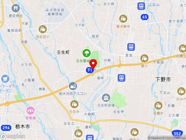 主要地方道羽生田・上蒲生線沿いの道の駅 みぶの地図