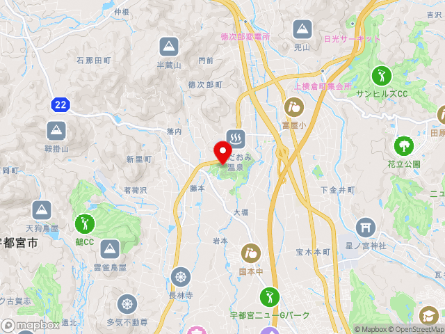 主要地方道大沢宇都宮線沿いの道の駅 うつのみや　ろまんちっく村の地図