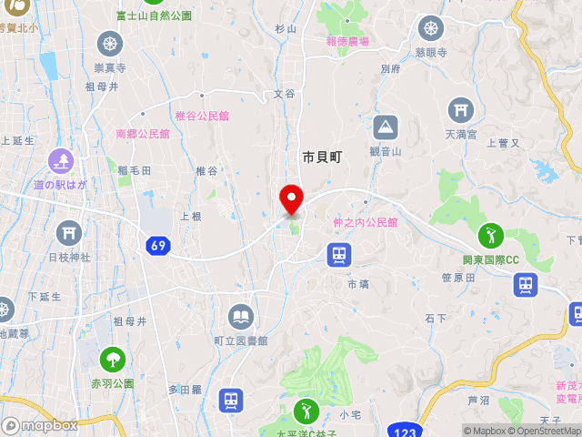 主要地方道宇都宮・茂木線沿いの道の駅 サシバの里いちかいの地図