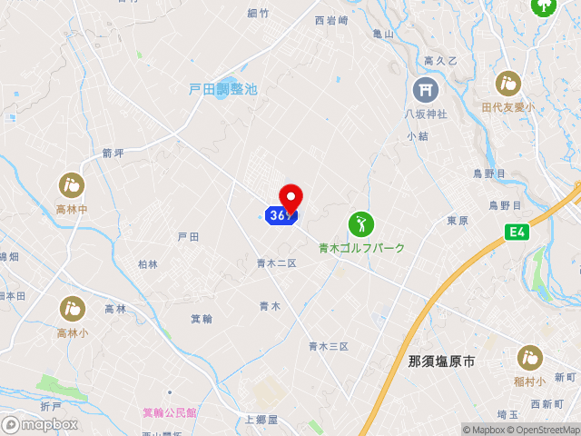 栃木県の道の駅 明治の森・黒磯の地図