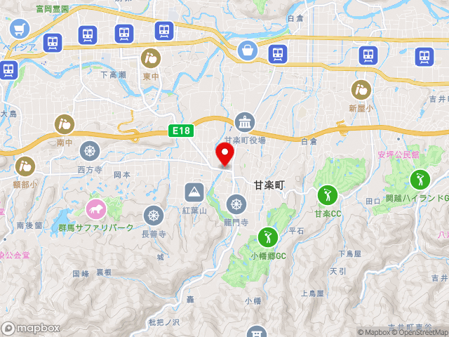 主要地方道富岡神流線沿いの道の駅 甘楽の地図
