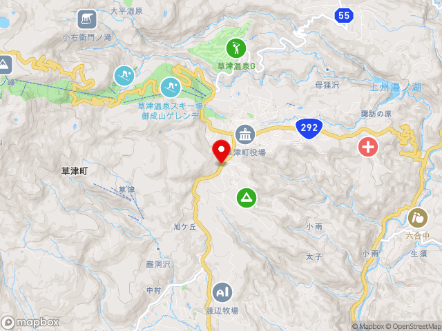 群馬県の道の駅 草津運動茶屋公園の地図