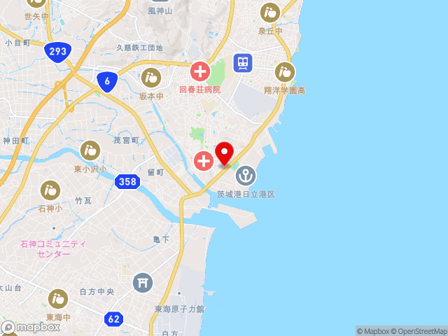 茨城県の道の駅日立おさかなセンターの地図