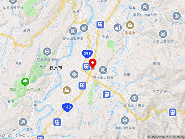 群馬県の道の駅 ちちぶの地図
