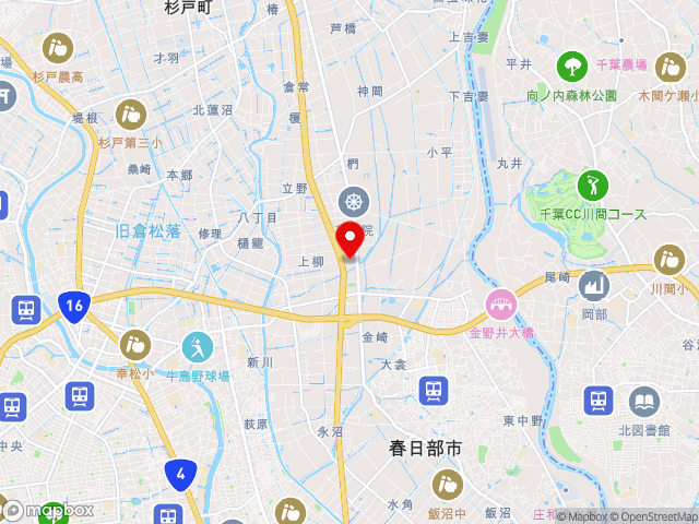 国道4号沿いの道の駅 庄和の地図
